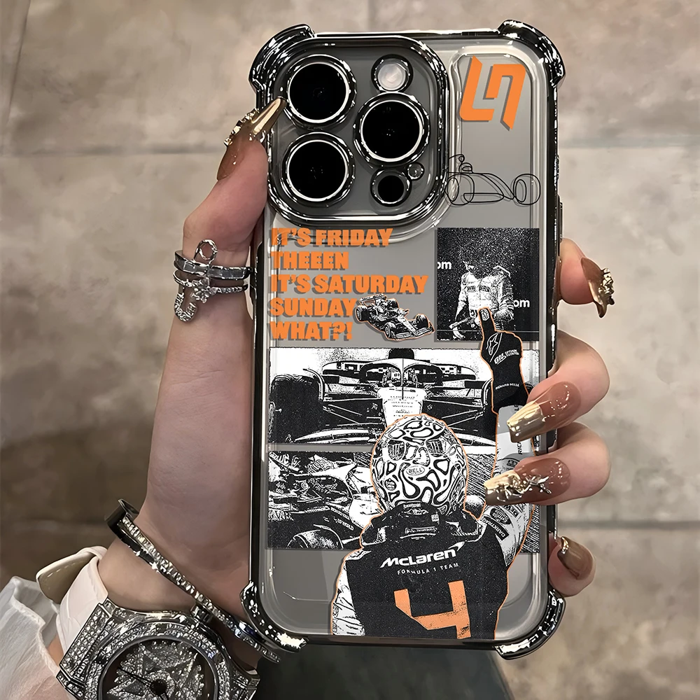 Plating Airbag Anti-Fall Phone Case with Lando Norris Design