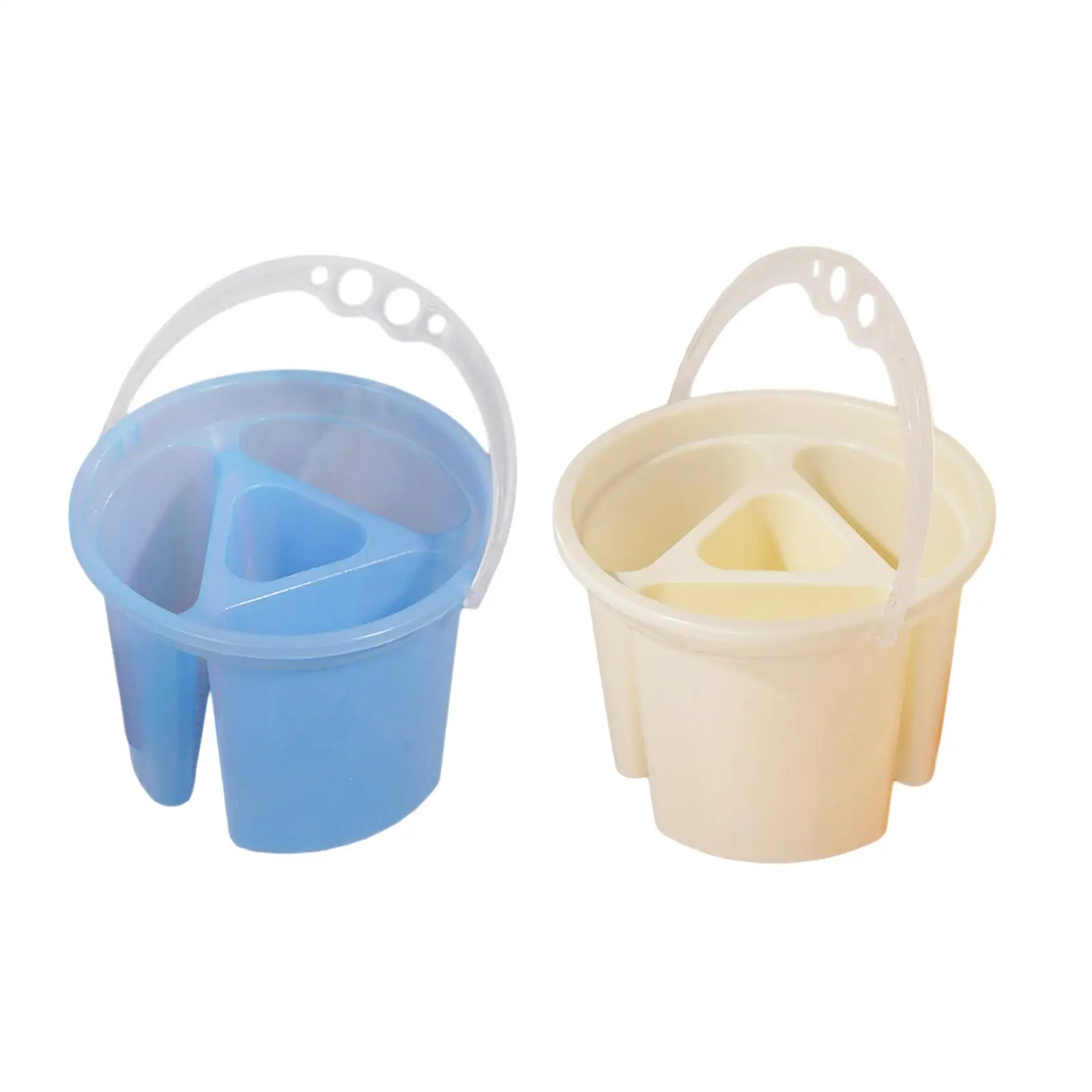 

Paint Brush Washing Bucket for Beginner Paint Brush Cleaner Painting Water Cup 4 Grid with Handle with Brush Holder Water Barrel