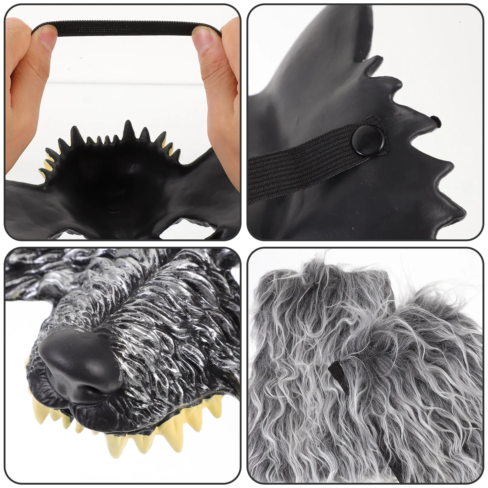 1 세트 늑대 코스프레 의상 키트 할로윈 파티 카니발 축제 무대 공연을위한 현실적인 마스크 장갑 꼬리