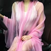 Korean Solid Color Transparent Sexy Thin Chiffon Beach Towel Sunscreen Shawl Women Summer Air Conditioning Ice Silk Scarf 3