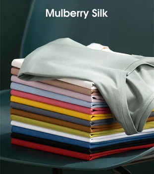 MRMT 2026 Brand New Women's Mulberry Silk Mercerized Cotton T Shirt Women's Loose Simple Round Neck Slim Slim Short Sleeve 1