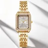 Hot Brand Stainless Steel Strap Watch Women Luxury Gift Quartz Wristwatch Student Fashion Simple Square Quartz Watches Clock