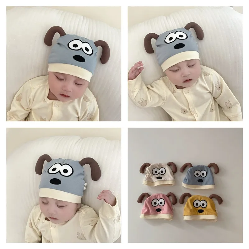 

Newborn Baby Hat Spring Autumn Cotton Cartoon Baby Beanie Hat Korean Infant Warm Ear Protection Cap