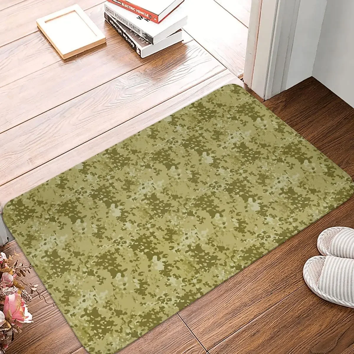 

Flecktarn Camouflage Doormat Rug Carpet Mat Footpad Polyester Anti-slip Durable Entrance Kitchen Bedroom Balcony Toilet