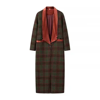 Cappotto esteso in lana retrò scozzese con temperamento moda autunnale 2024 Abbigliamento da donna Amazon 1