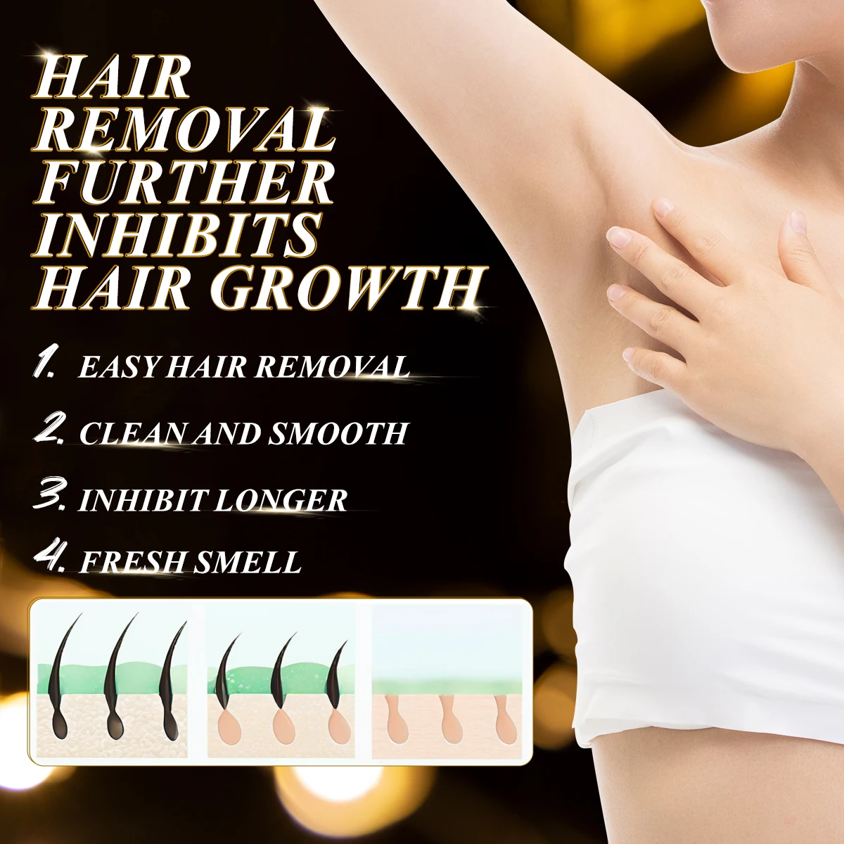 Ginseng Body Hair Removal Cream for Men and Women Hand Leg Hair Loss Depilatory Cream Removal Armpit Hair Care Depilatory Cream 3