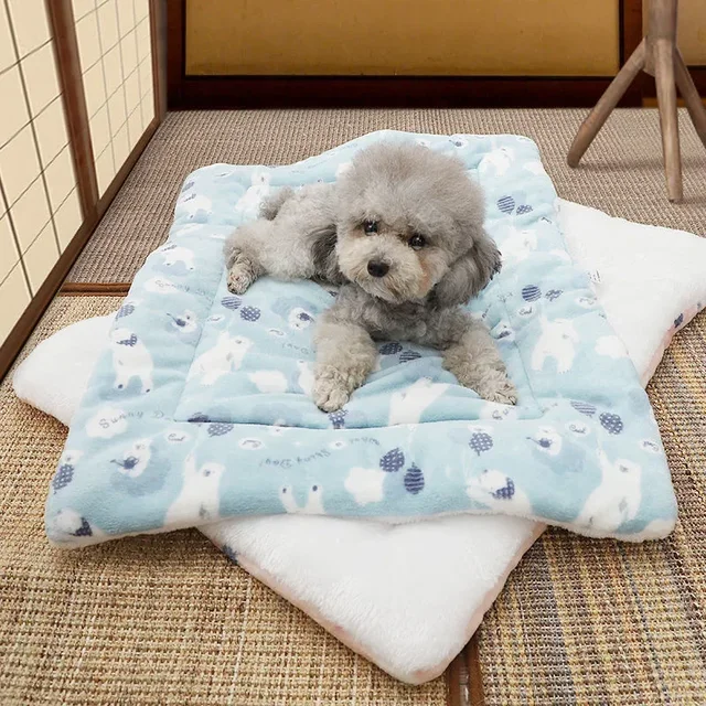 Pet Mat Thickened Autumn/Winter Warm Kennel Cat/dog Blanket Non-slip Seat Mat Soft Flannel Cotton Mat for Small and Large Dogs 5