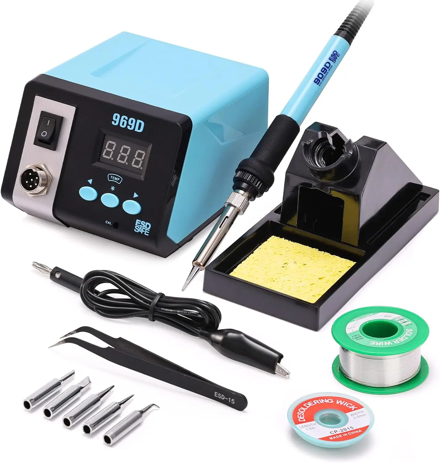 

2 in 1 700W Soldering Station Hot Air Soldering Iron Hot Air Station Soldering Iron for Desoldering 200~480°C Adjustable Temper
