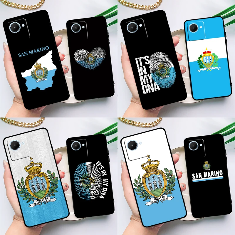 Custodia Bandiera San Marino Per Realme C55 C33 C31 C35 C30 C11 C15 C25S C21Y Gt Neo 5 3T 2T 8 9 10 11 Pro Plus