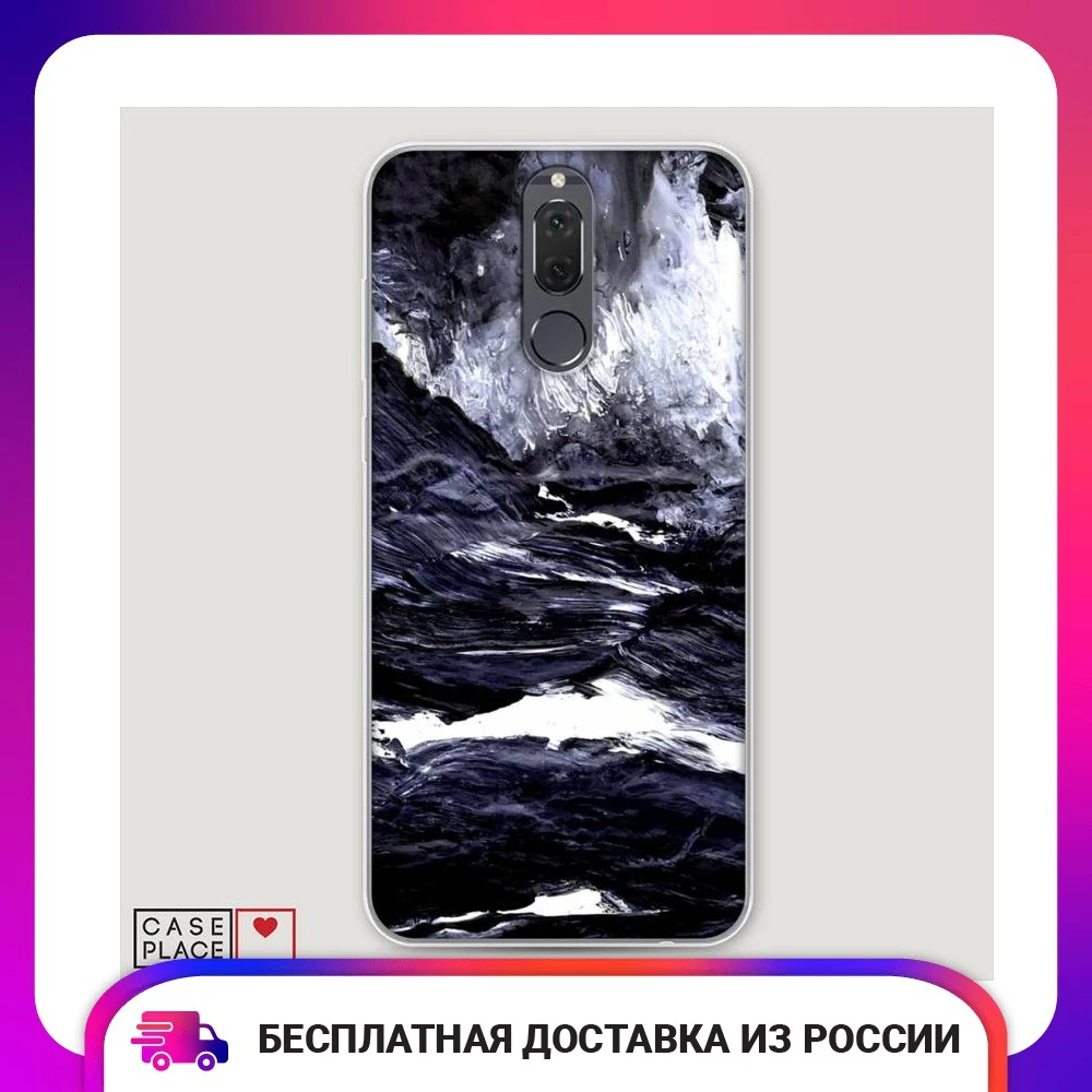Чехол Силиконовый для Huawei Nova 2i Волны гуашь защитная накладка бампер тонкая