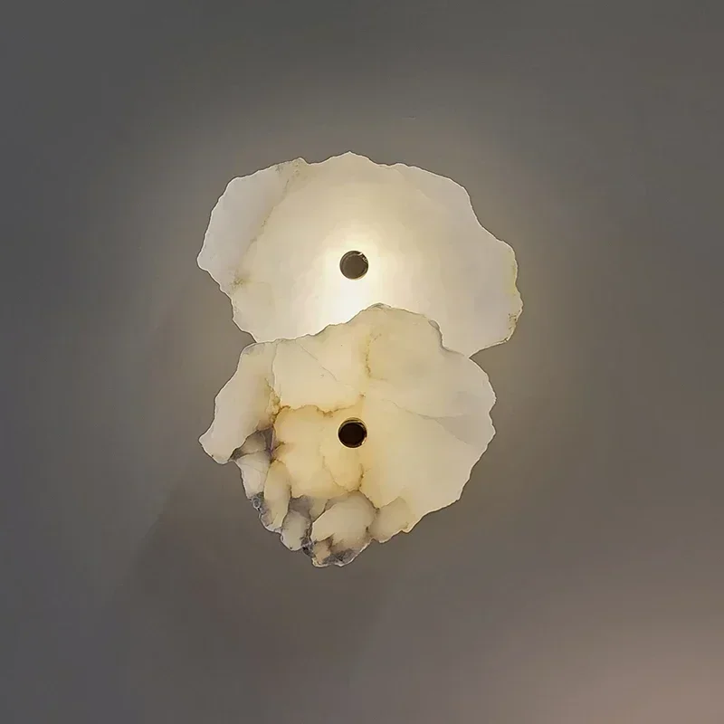 Modern Natural Marble Wall Lamps Copper Luxury Novelty Lighting Sconce Bedroom Living Dining Room Decor Art Design Led Ligthts