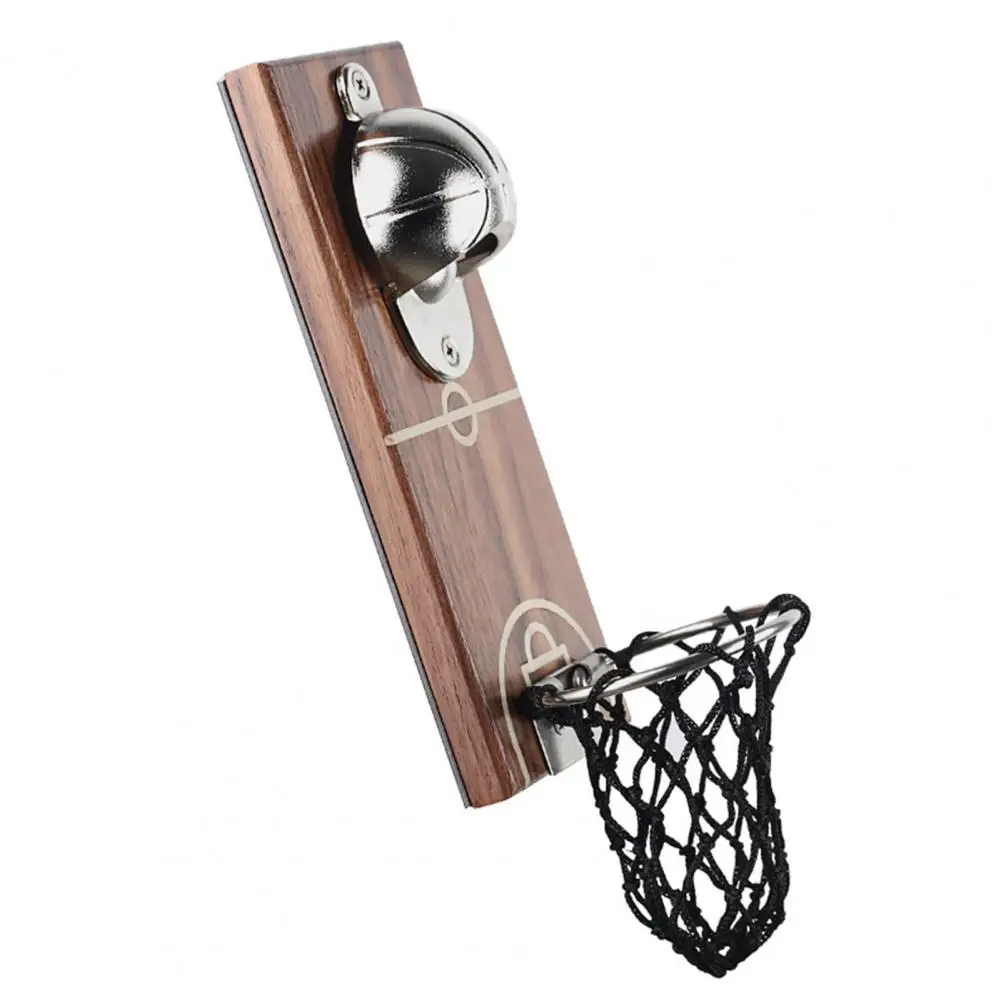 

Bottle Opener with Magnet Unique Basketball Court Design Magnetic Bottle Opener Shot Frame for Wall Mounting One-handed Beer