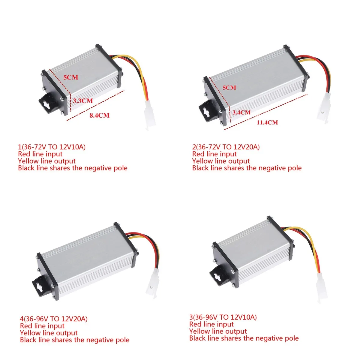 

1 шт. электронный трансформатор постоянного тока, 36-72 В/96 в до 12 В/10 А 20 А, 100 Вт, преобразователь электрического велосипеда, адаптер, нижний трансформатор