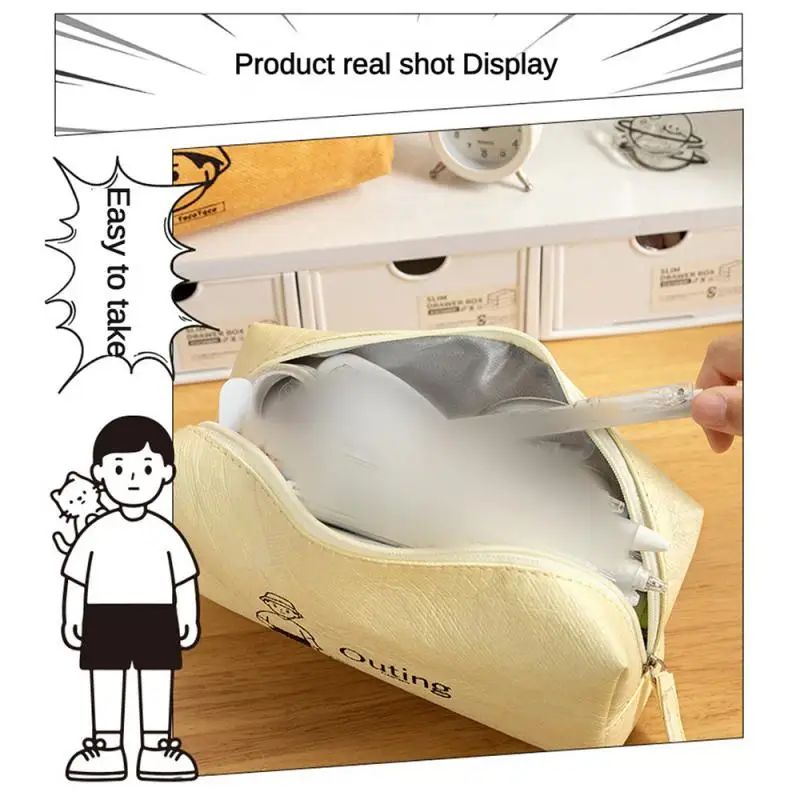 Dupont Paper And Pencil Bag High Capacity Minority Stationery Box Tacotaco Canvas Student Supplies Taco Co-br Japanese Style