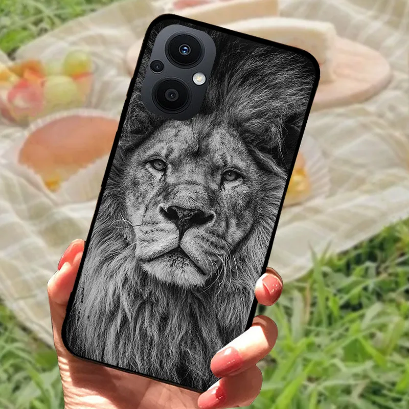 Lion & Wolf Soft Silicone TPU Phone Case with Cool Marble Design