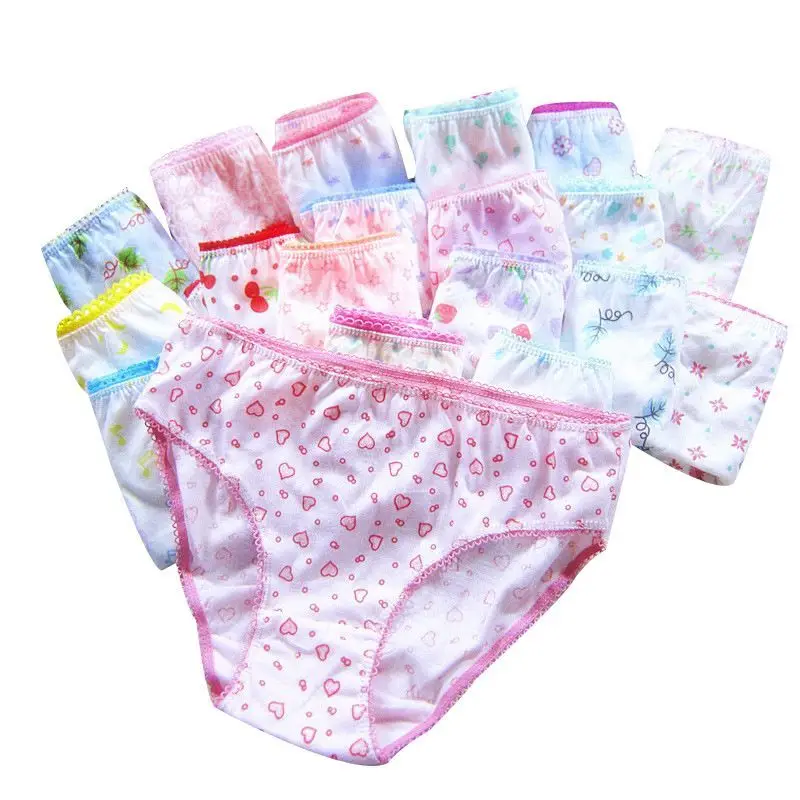 12pc/lot Cotton Girls Underwear Chirdren Briefs Girls Panties Kids