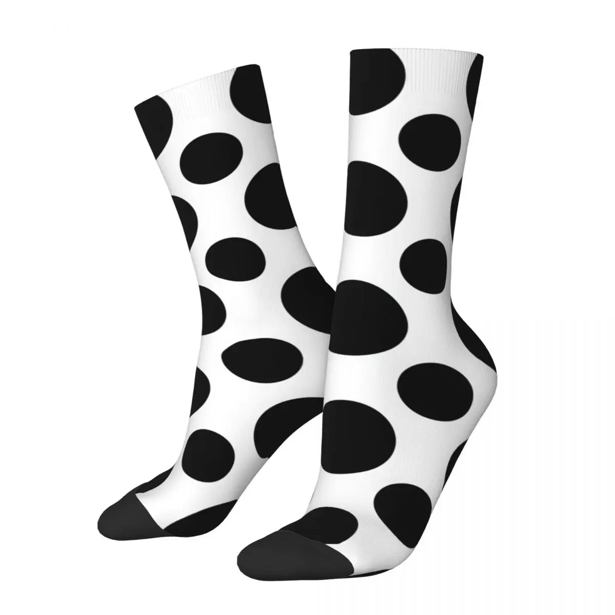 

Black And White Dots Crew Socks Super Soft Casual Innovatively Stockings Sweat Absorbing for Men Women