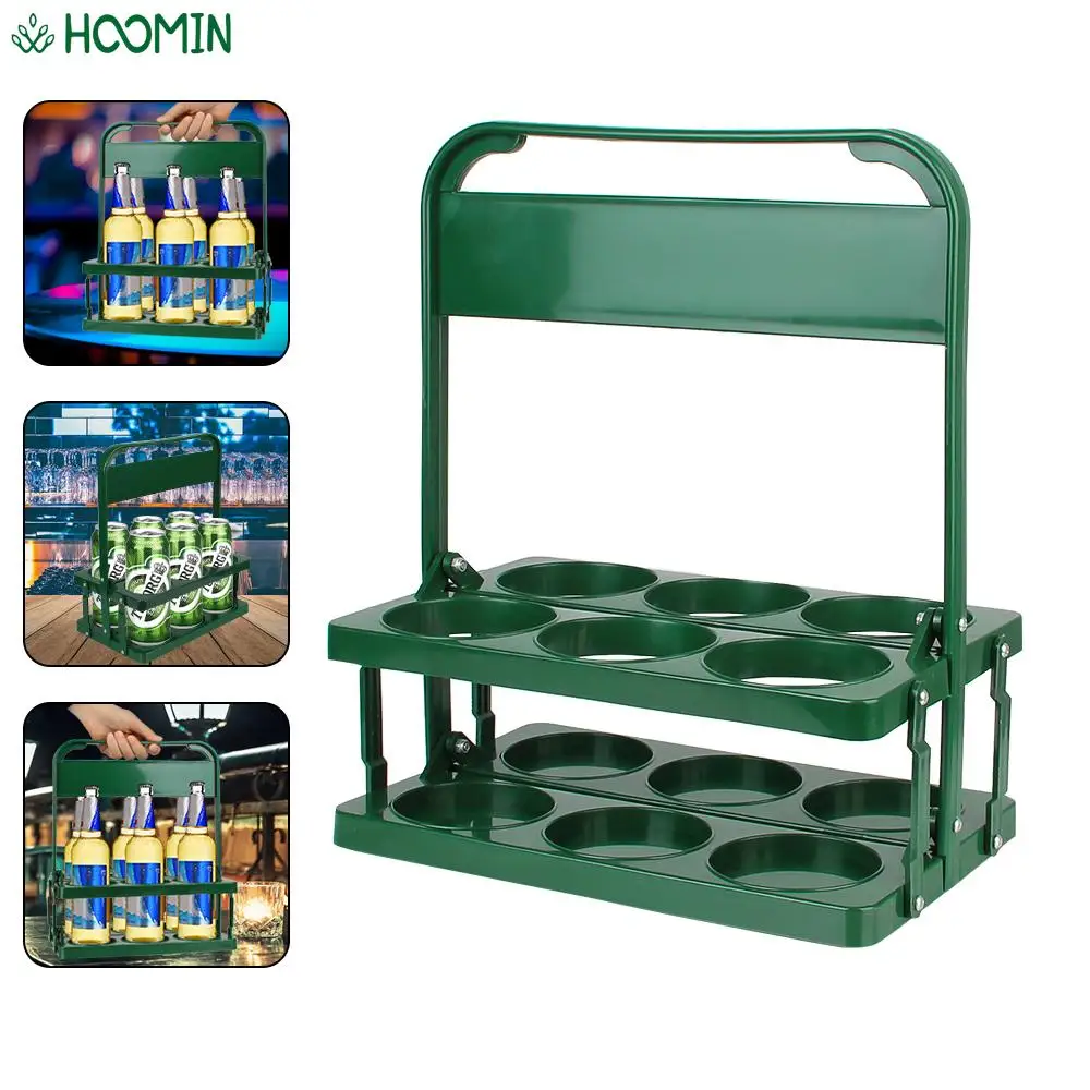 Durable Foldable Beer Bottle Carrier 6 Pack Wine Rack Reusable Cup