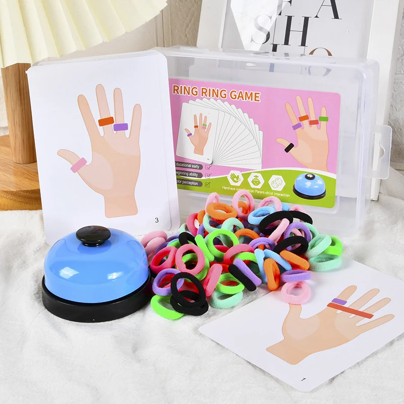 

Новый Пазл Монтессори с цветным познанием, кольца на палец, игрушка для детей, Интерактивная настольная игра для родителей и детей, подарок для детей
