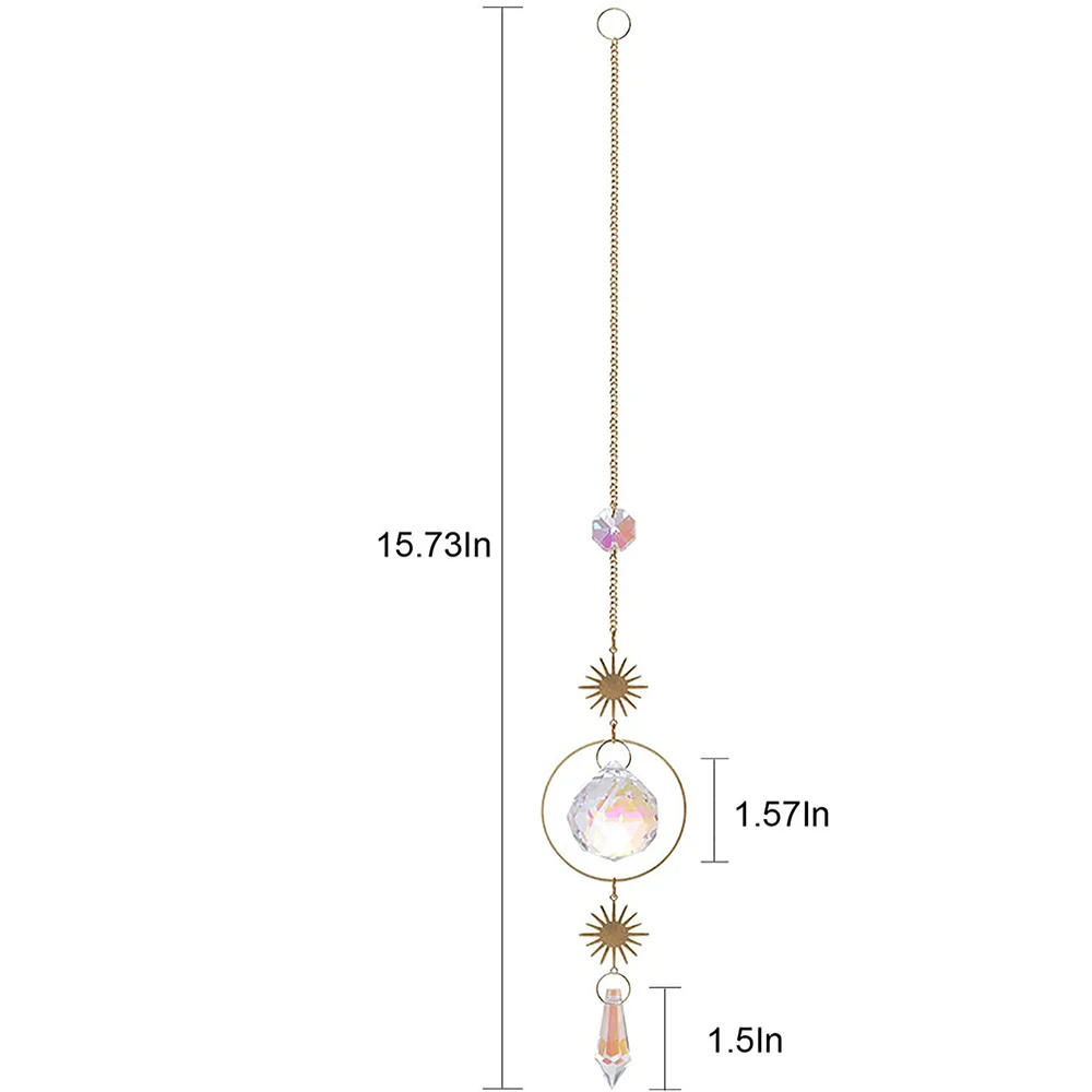 Crystal Moonphase Sun Catcher Glass Hanging Suncatcher Pendant Rainbow Maker Ornament For Home Office Garden Decoration Gift sun catcher crystal pendant sun catchers