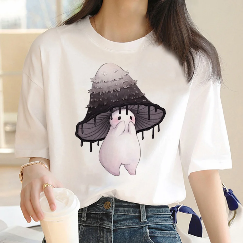 

Хлопчатобумажная футболка в виде грибов, женская футболка Y2K, женская одежда