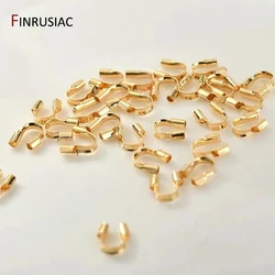 Gold Plated Brass Wire Protector Loops - 50 pieces (18k real gold plated)