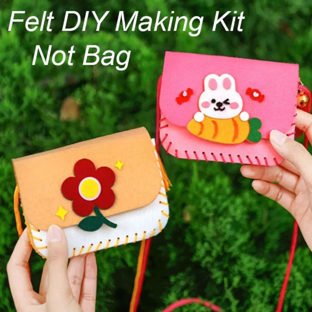 Cute Cartoon Felt Bag Making Kit DIY Crafts Art Handmade Bag Sewing Toy Kindergarten DIY Handbag Crossbody Bag Nice Gift