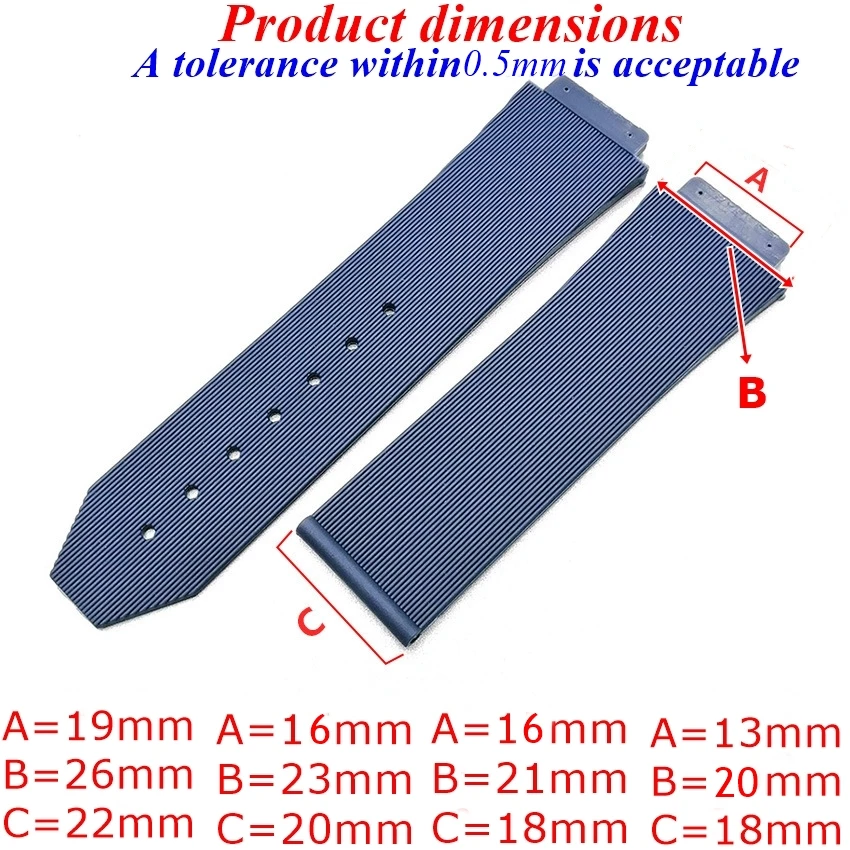 Universal Rubber Silicone Watch Strap for Hublot Big Bang Classic Fusion - Dive Band for Men and Women