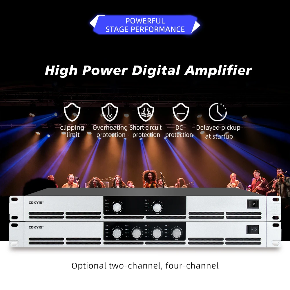 COKYIS 2/4 Channel 1U G Series Professional Digital Power Amplifier 4000W-10000W Performance Conference Audio Power Amplifier