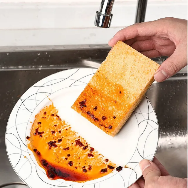 10 Pack Eco-Friendly Natural Plant Based Scrub Sponges Palm Fiber Dishwashing Sponge With Two-Sided Compostable Design Dish 3