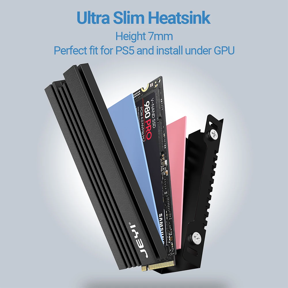 JEYI 2-Pack Heatsink untuk PS5 PC, ramping 7mm profil rendah