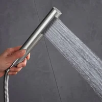 ชุดฝักบัวอาบน้ำอเนกประสงค์สำหรับห้องน้ำในบ้าน ทำจากสแตนเลสทรงกระบอก ฝักบัวแบบมือถือเพิ่มแรงดันน้ำ เหมาะสำหรับโรงแรม 3