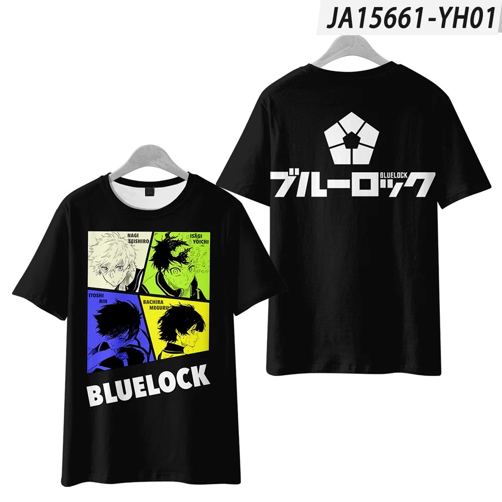 thumbnail image 1 of 2022 Última camiseta BLUE LOCK NAGI para hombres, camisetas con estampado 3D para mujeres, camisetas de manga corta con cuello redondo, camisetas de dibujos animados de anime para niños y niñas, 1 of 5