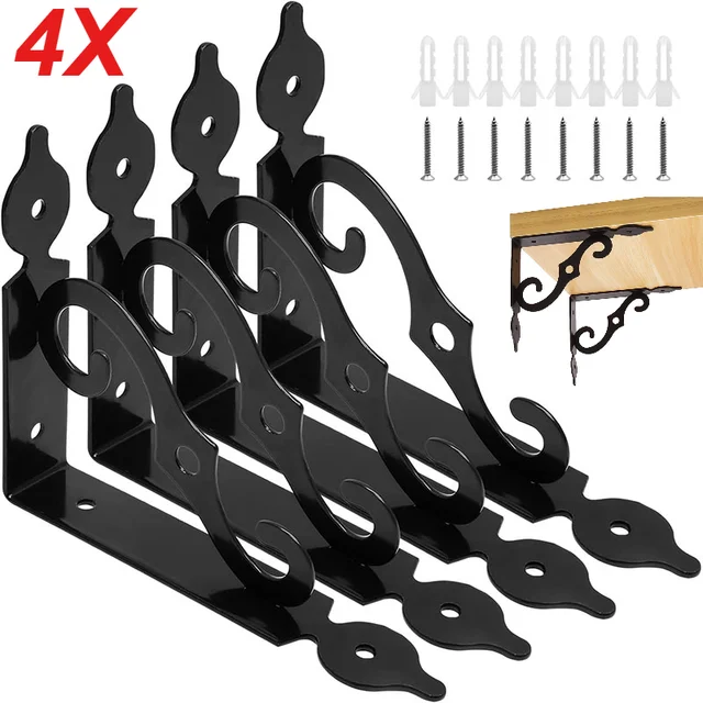 เหล็กฉากรูปตัว S สำหรับงานหนัก 4 ชิ้น ขายึดฉากกั้นแบบมุมฉาก โครงเหล็กหนาสำหรับรองรับน้ำหนักมาก 1