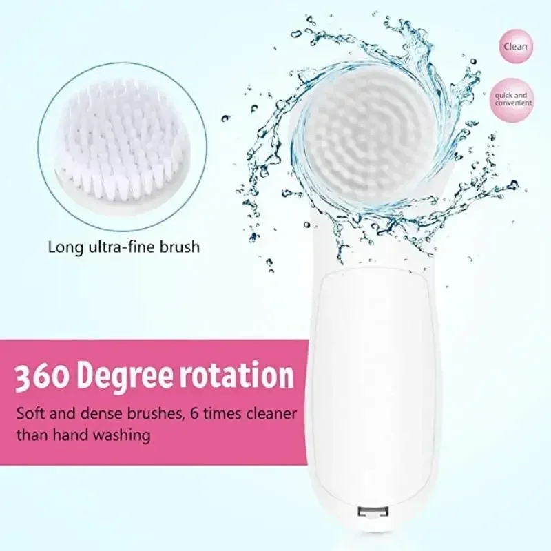 Electric 5-in-1 Exfoliating Facial Cleansing Brush Spa Skin Care Massage Pore Cleanser Beauty Treatment Tool