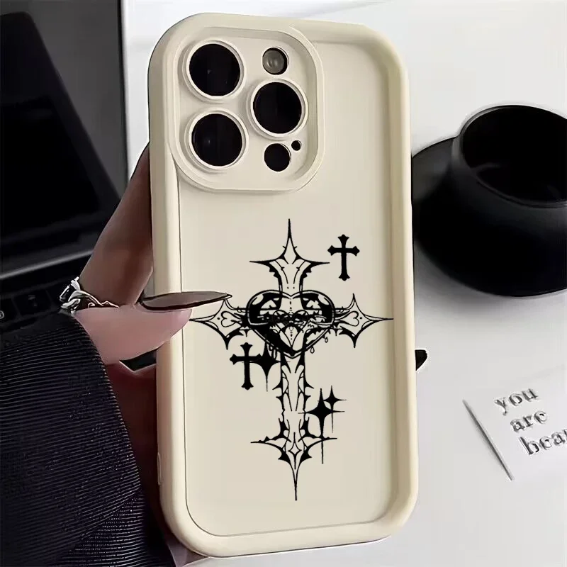 Luxury Black Cross Design Soft TPU Phone Case