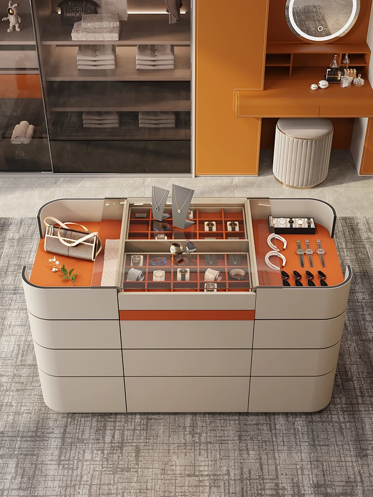 

Light luxury closet Modern home jewelry display cabinet Multi-functional storage cabinet Solid wood storage cabinet
