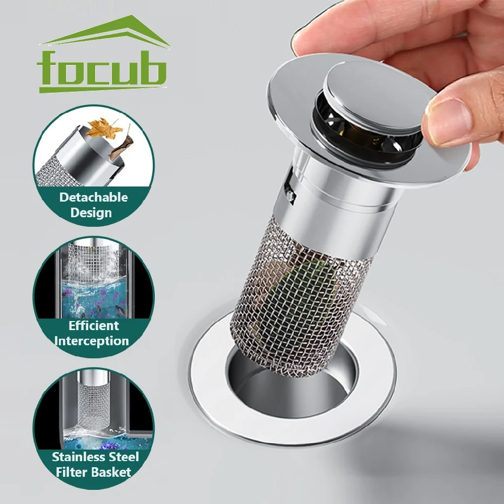 Universal Bathroom Sink Stopper Pop Up Drain Filter Strainer Stopper Hair  Catcher