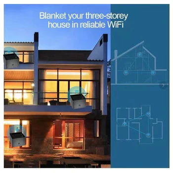 1200Mbps WiFi Mesh Router System with 2.4G/5.0GHz Dual Band Wifi Router Repeater Easy Set APP Remote Manage Wireless WiFi System 3