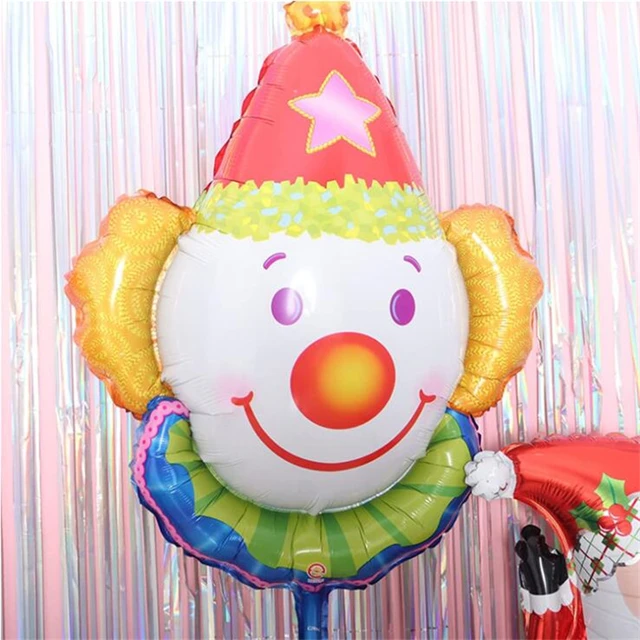 Décoration d'anniversaire d'enfants de Clown de cirque de Ballon' aluminium  d'hélium