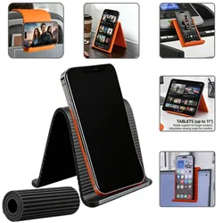 Portable and Adjustable Aluminum - Silicone Phone Stand - Non - Slip Desktop Holder (Black Thickened)