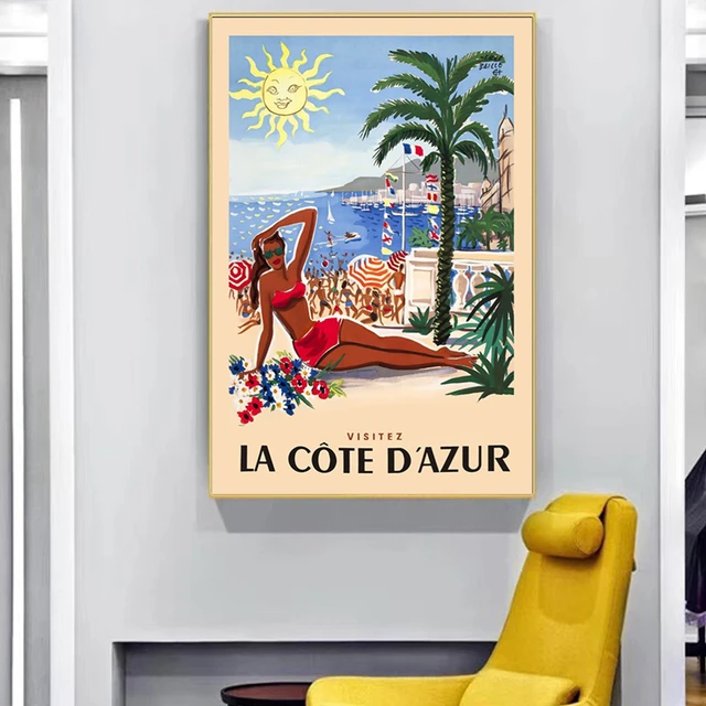 French Riviera Attractions Posters For Living Room Travel Art