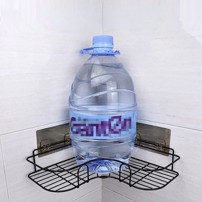 Bathroom Corner Storage Shelves Wall Mounted Rack Shampoo Holder Iron Shower Drain Basket Punch-Free Organizer Bath Accessories 4