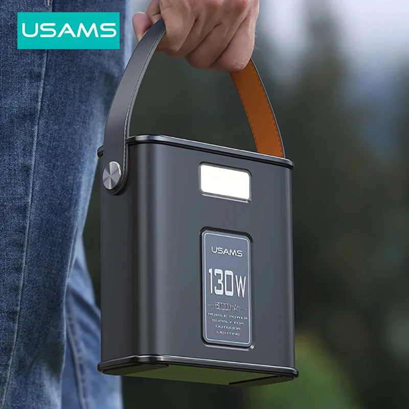 

USAMS 130W Power Station 80000mAh Emergency Power Supply Poratble Fast Charger for Outdoor Camping Home Energy Power Storage