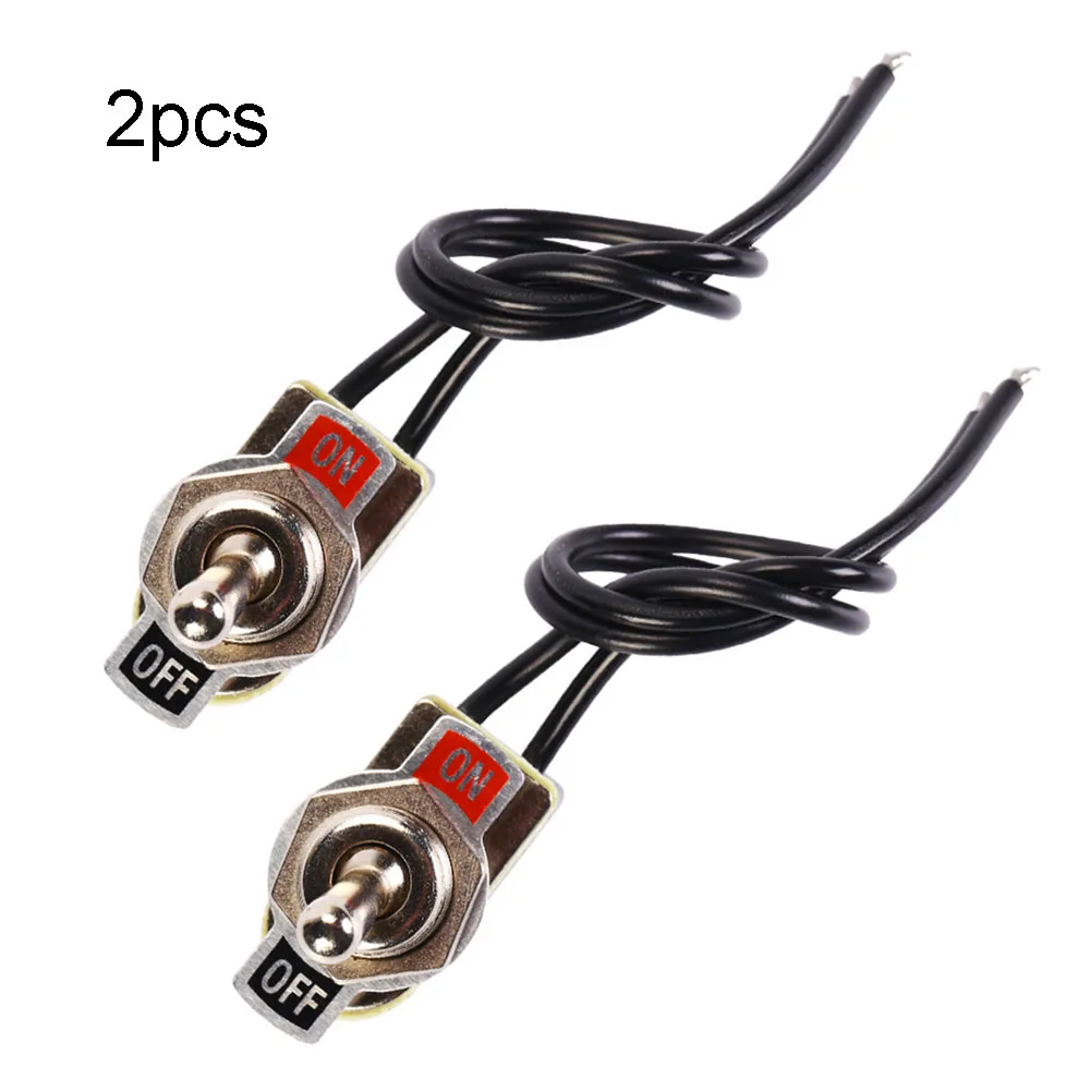 

2PCS 2 Foot ON OFF Prewired Rocker Toggle Switch SPST 6A 125V With Wire Switch Power Tool Accessories Replacement
