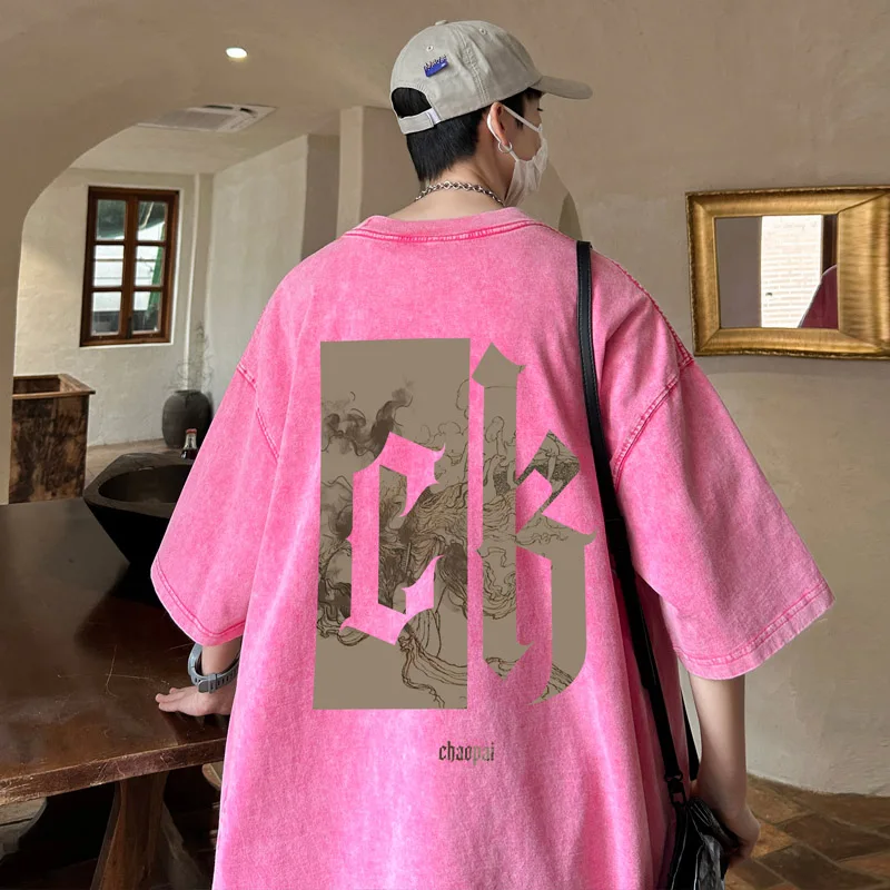 

Fashion Brand Man T Shirt Couple Graphic Tees Tops Men Women Oversized Short Sleeve T-shirt Harajuku Kawaii Streetwear