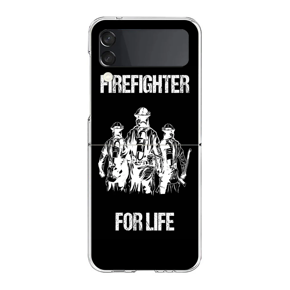 Firefighter Heroes Clear Hard Folding Phone Case - Fireman Design Back Cover