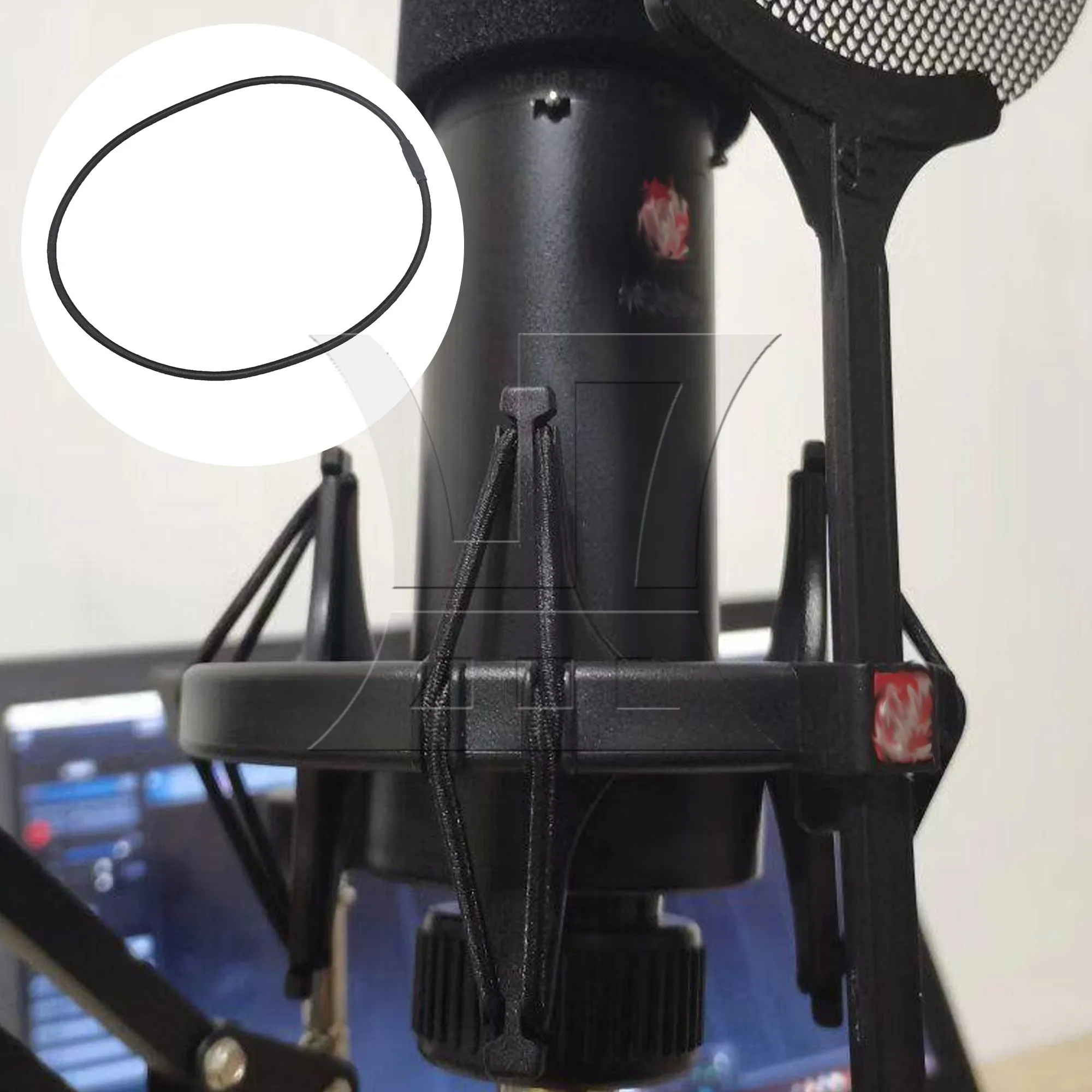 15 Pcs Microphone Shock Mount Elastic Bands Rubber Rings 52cm x 0.3cm
