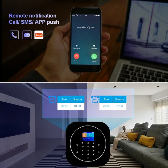 KERUI G12 Wireless Home Alarms System Wireless WiFi Home Security System with Door and Motion Sensor Smart Life App Control 5