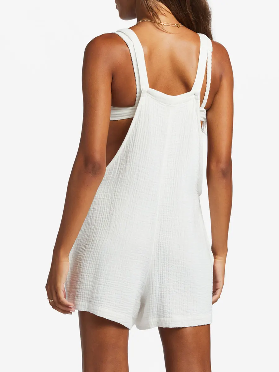 

Jumpsuits for Women Casual Fall Shorts Overalls Solid Color Comfy Rompers Sleeveless Jumpers with Pockets 2023